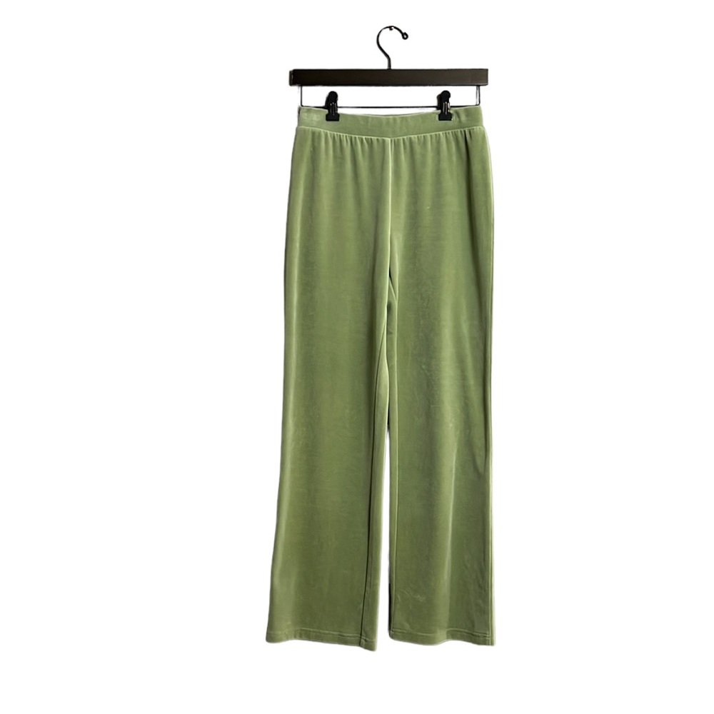 St John Sport Velour Track Pant Elastic Waist green Size P